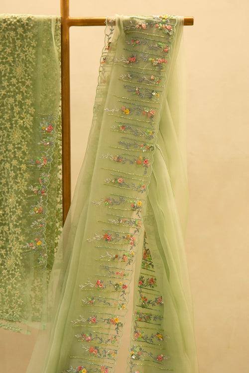 Hand Embroidered Organza Saree