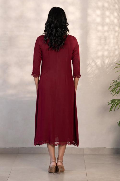 Maroon Rayon Kurti