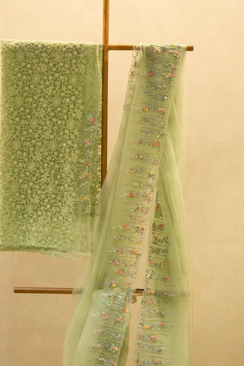 Hand Embroidered Organza Saree