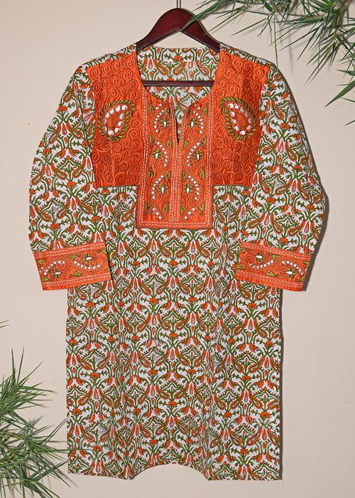 Ajanta Embroidered Hand Block Print Tunic