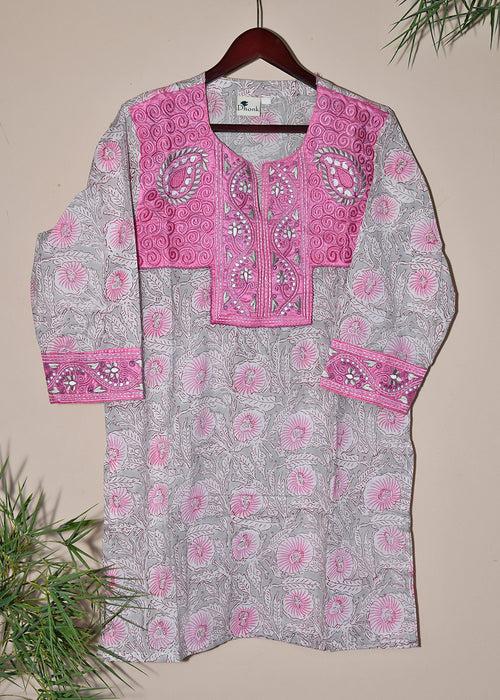 Ajanta Embroidered Hand Block Print Tunic