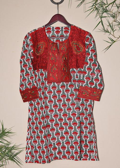 Ajanta Embroidered Hand Block Print Tunic