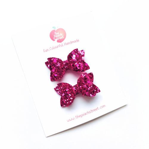 Glittery Pink Micro Bows