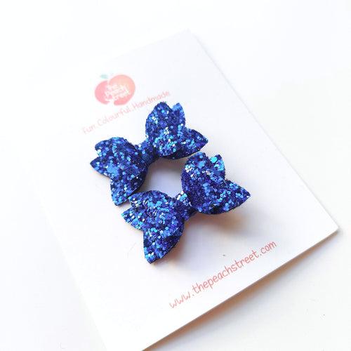 Glittery Blue Micro Bows