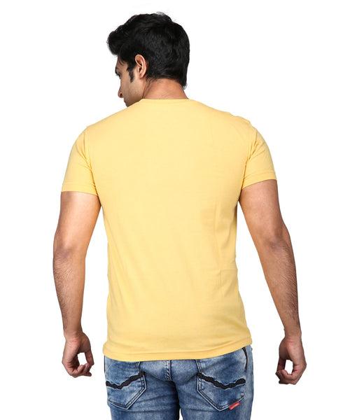 Beast Mode - Premium Round Neck Cotton Tees for Men - Golden Yellow And Navy Blue