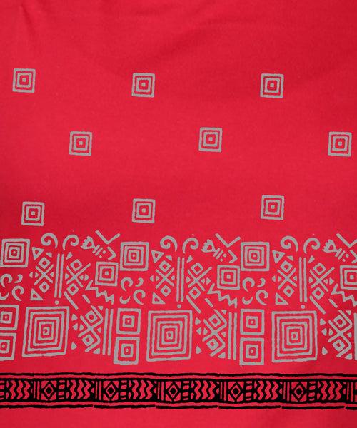 Scatter Square - Block Print Tees for Women - Red