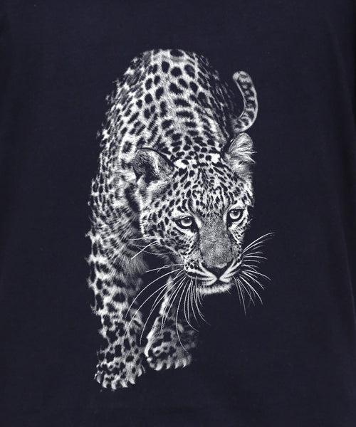 Cheetah - Premium Round Neck Cotton Tees for Juniors - Navy Blue