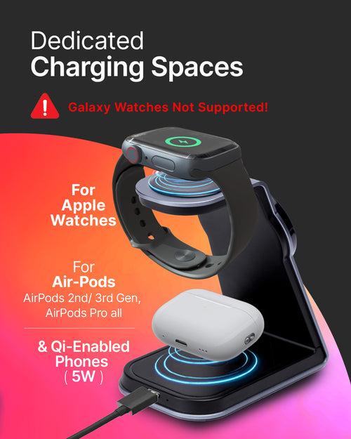 RAEGR MagFix Arc M1050 |3 in 1| 23W Mag-Safe Compatible Wireless Charging Stand