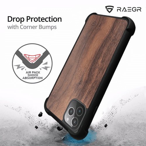 RAEGR iPhone 11 Pro Elements Armor Protective Case/Cover with Real Wood