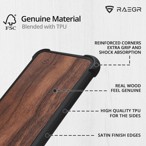 RAEGR iPhone 11 Pro Elements Armor Protective Case/Cover with Real Wood