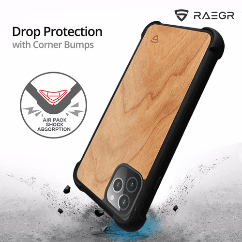 RAEGR iPhone 11 Pro Elements Armor Protective Case/Cover with Real Wood