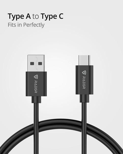 RAEGR RapidLine USB Type C to Type A cable (3A, 1 Meter)