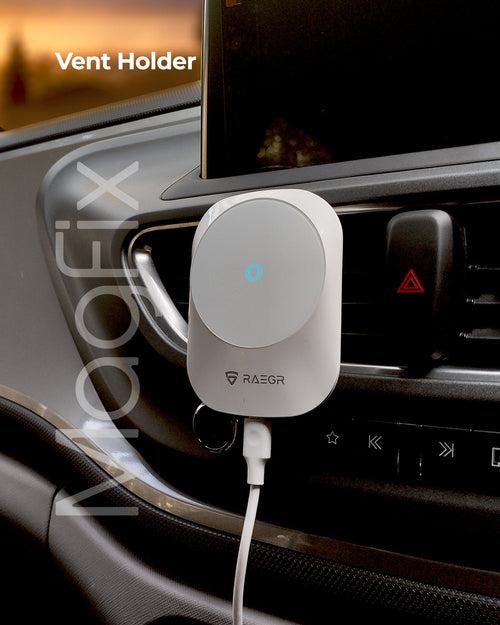 RAEGR MagFix Arc M1450A 15W Car Magnetic Wireless Charger with Air Vent & Dashboard Holder Compatible with iPhone 12 & 13 Series