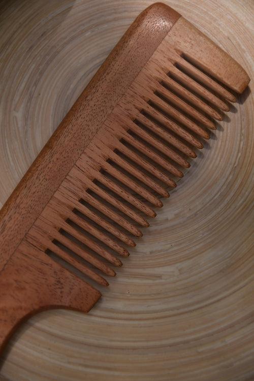 Neem Wood Comb With Handle