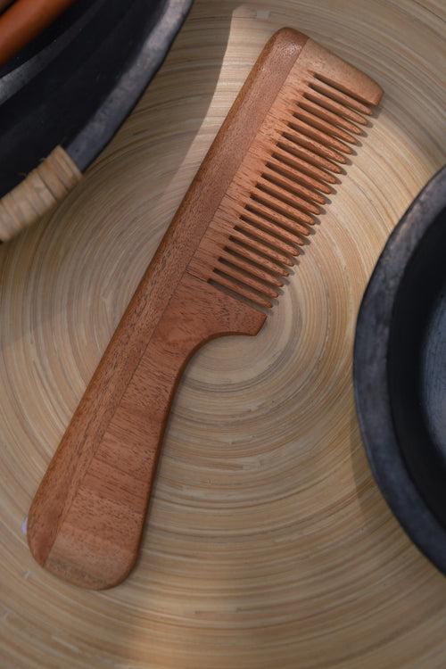 Neem Wood Comb With Handle