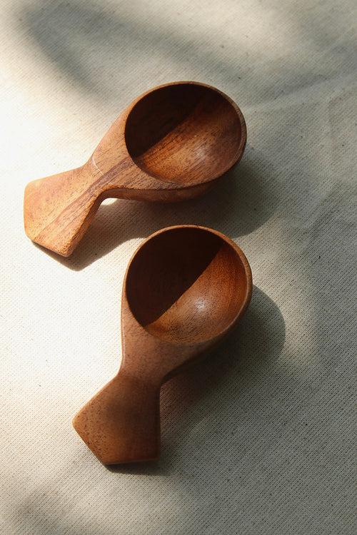 Neem Wood Coffee Dabba Spoon - Set of 2