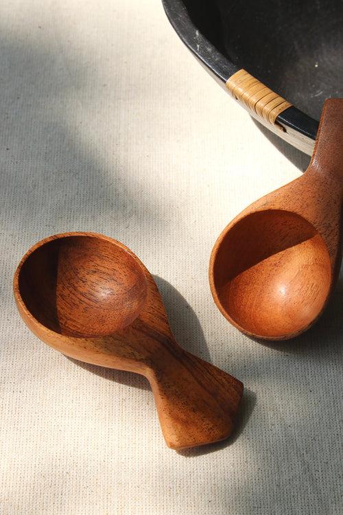 Neem Wood Coffee Dabba Spoon - Set of 2