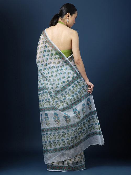 Dahlia Kota Doria Blockprinted Saree