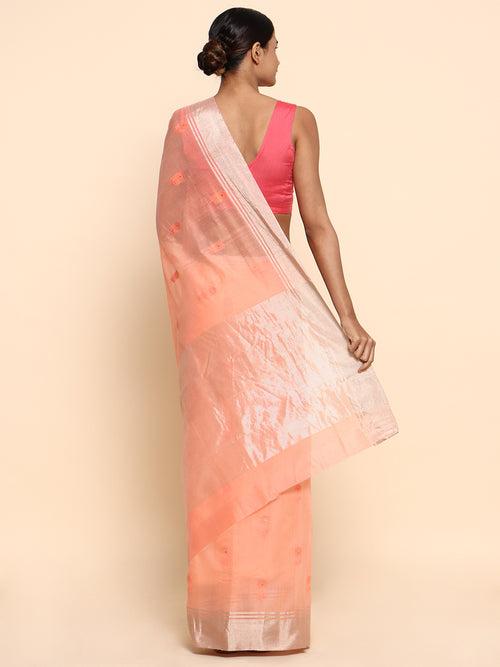 Its all peach -Chanderi cotton saree