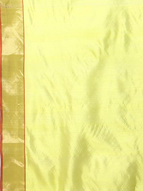 Fluorescence Chanderi Pure Silk Saree