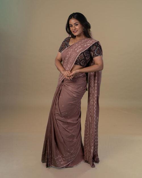 Brown Jamdani Saree