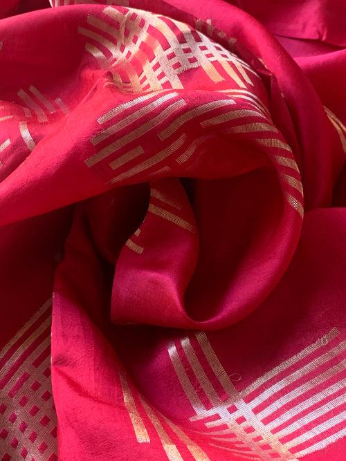 Picturesque Pink Mubarakpur saree