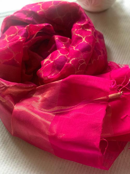 Dark Pink Chanderi Dupatta