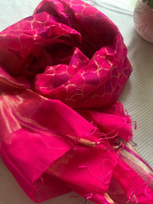 Dark Pink Chanderi Dupatta