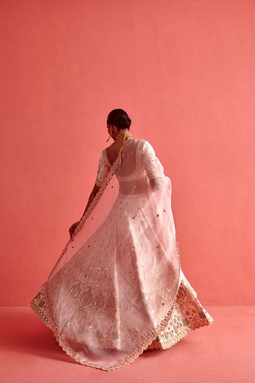 New Season Festive 2024-Coord Set-Raw Silk/Organza 3pcs Powder Pink-AS108-Fashion Wedding Edit Aarti Sethia