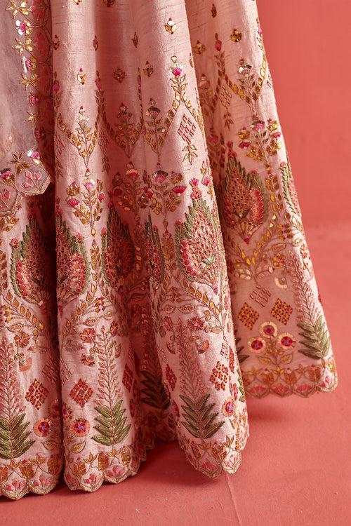 New Season Festive 2024-Coord Set-Raw Silk/Organza 3pcs Powder Pink-AS108-Fashion Wedding Edit Aarti Sethia