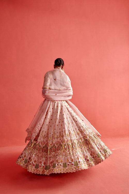 New Season Festive 2024-Coord Set-Raw Silk/Organza 3pcs Powder Pink-AS108-Fashion Wedding Edit Aarti Sethia