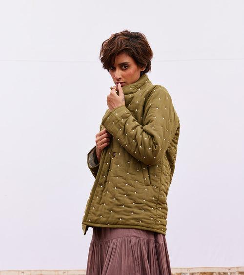 New Season Spring Summer 2024-Jacket-Cotton Mul Clove Wasabi green-KW912-Fashion Edit Diana by Khara Kapas