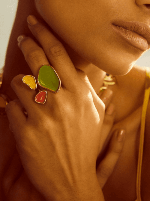 Fashion Jewelry-18k Gold Plated-Rings-Byron Bay-Rays-Green-RIVA1003_R-Fashion Edit Voyce