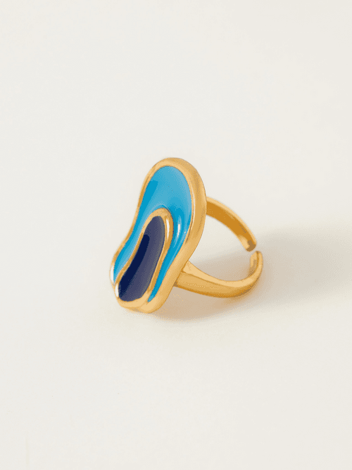 Fashion Jewelry-18k Gold Plated-Rings-Colva-Sea-Blue-RIVA1010_B-Fashion Edit Voyce
