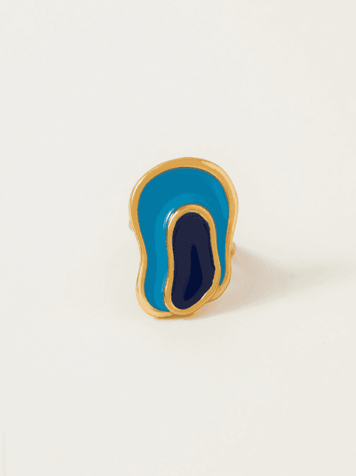 Fashion Jewelry-18k Gold Plated-Rings-Colva-Sea-Blue-RIVA1010_B-Fashion Edit Voyce