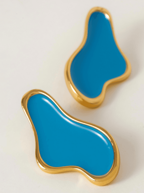 Fashion Jewelry-18k Gold Plated-Earrings-Ibiza-Pacific Blue-RIVA1019_PB-Fashion Edit Voyce