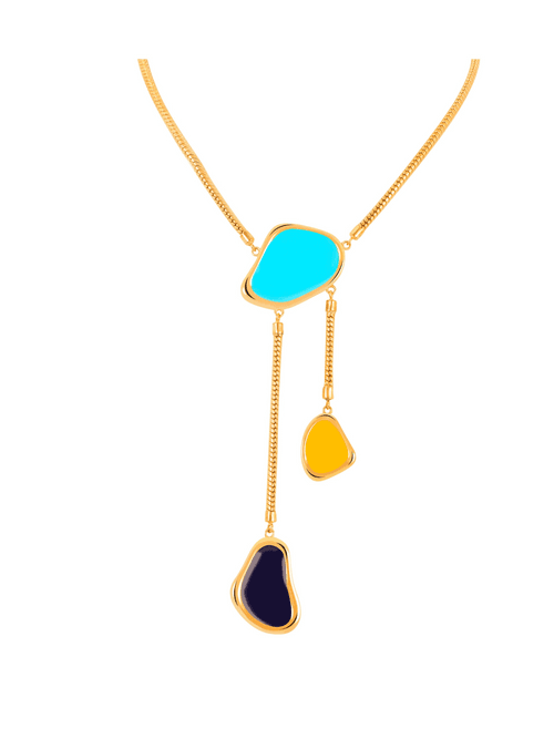 Fashion Jewelry-18k Gold Plated-Necklaces-Boracey-Sea-Multicolor-RIVA1027_B-Fashion Edit Voyce