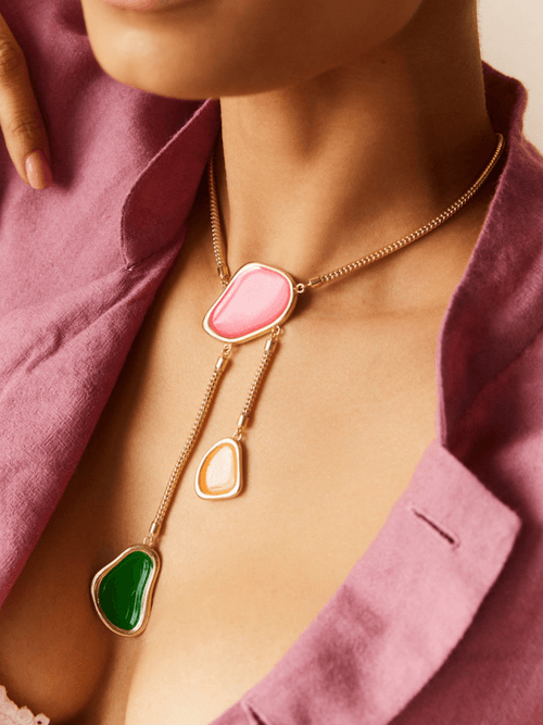 Fashion Jewelry-18k Gold Plated-Necklaces-Boracey-Shore-Multicolor-RIVA1027_P-Fashion Edit Voyce