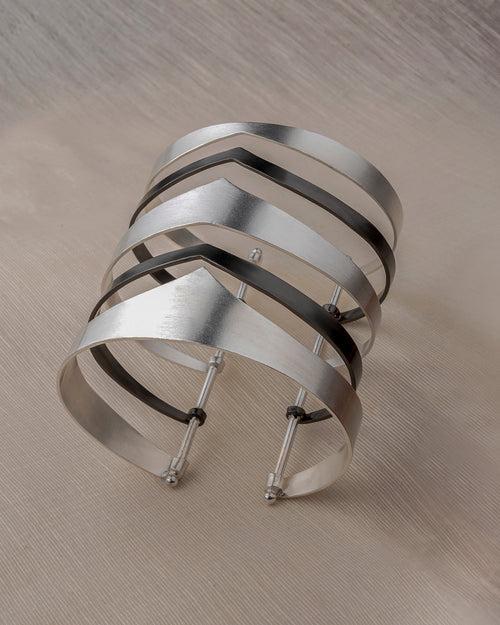 Fashion Jewellery-Silver/ Ruthenium on Brass
-Bracelet Shakti Kada-Silver-Fashion Edit Rumri Jewellery