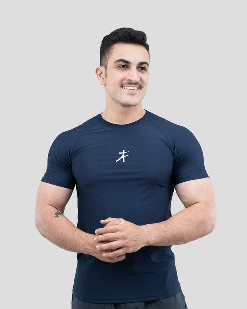 Ribbed T-shirt (Navy)