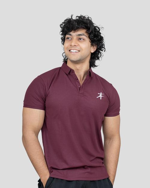 Pique Polo T-shirt  (Deep Wine)