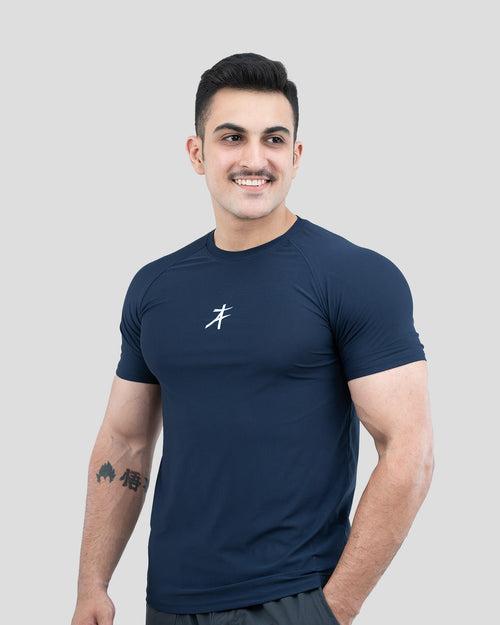 Ribbed T-shirt (Navy)