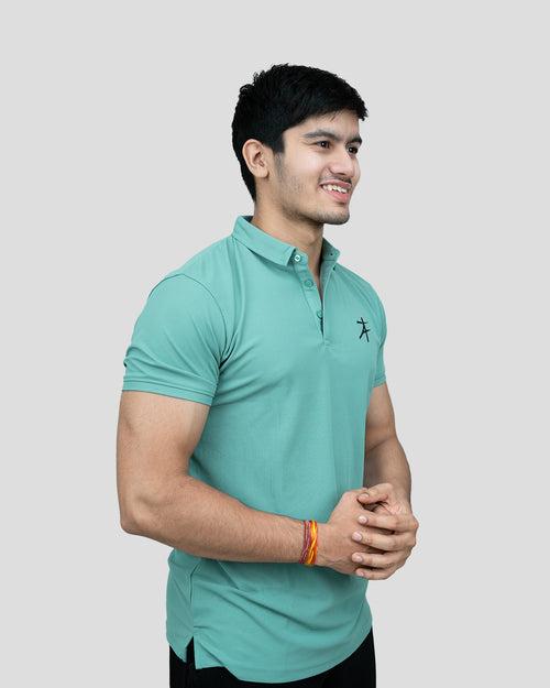 Pique Polo T-shirt  (Persian Green)