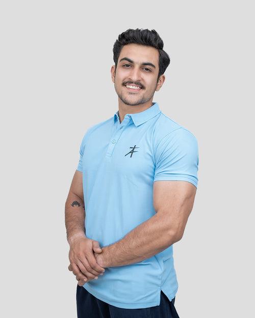 Pique Polo T-shirt (Azure Blue)