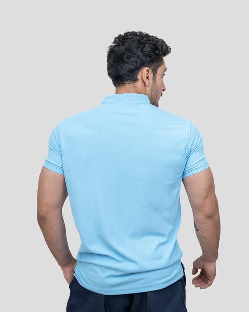 Pique Polo T-shirt (Azure Blue)