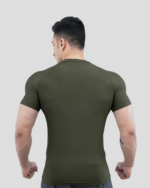 Ribbed T-shirt (Olive)