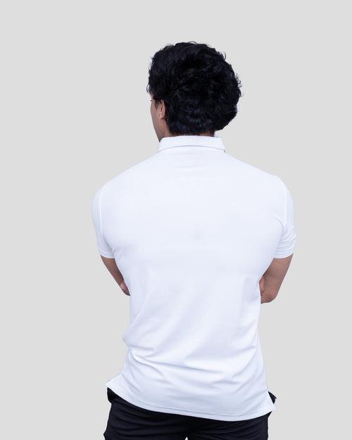 Pique Polo T-shirt (Marble White)