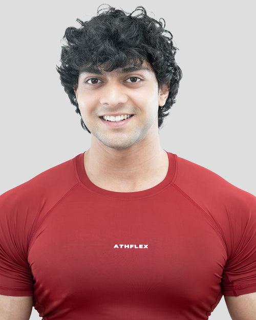 Ace compression T-shirt (Maroon)