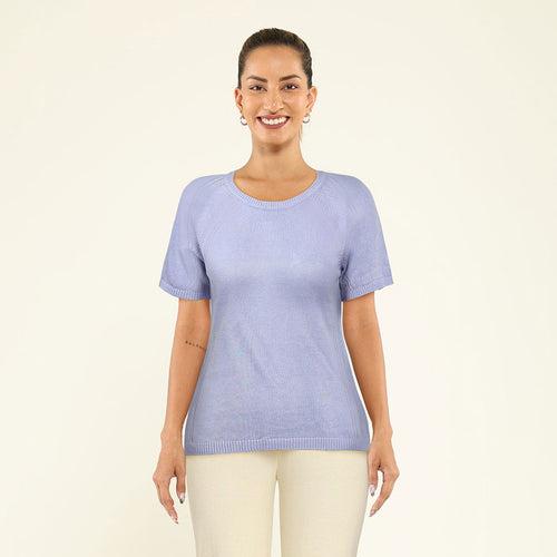 At-Ease Cotton Knit Pointelle Top