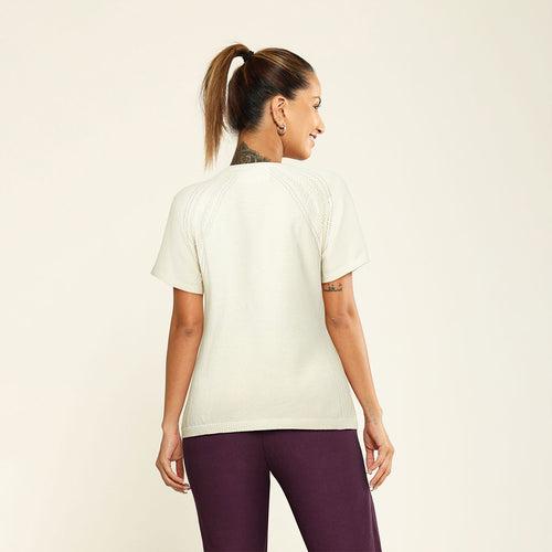 At-Ease Cotton Knit Pointelle Top